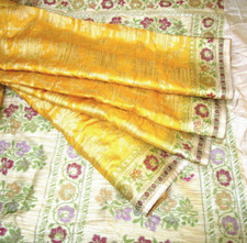 BVH WEARABLE PURE SILK Sari Saree 5yd 23FEB102106 X17 E798 Golden Cream ABCKB