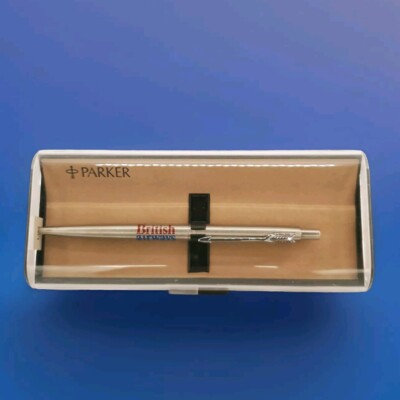 Vtg PARKER Jotter BRITISH AIRWAYS Steel Ballpoint Pen
