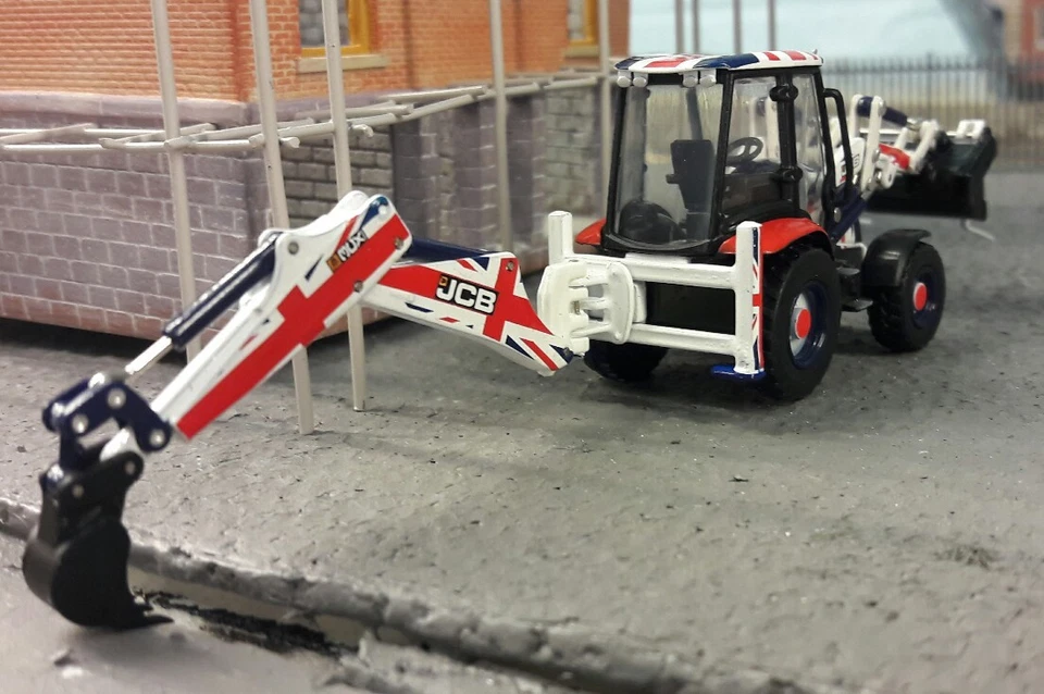JCB 3CX Excavator Union Jack 1:76 OO/00 Oxford Hornby Bachmann Scenecraft Model - Image 4 of 4