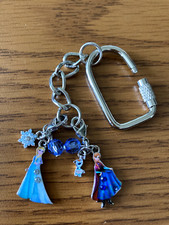 Disney FROZEN Elsa Snowflake Anna Olaf Double 4 Charms Keychain / Zip Pull