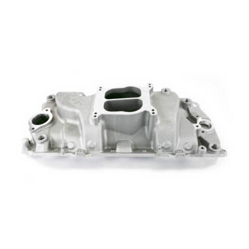 Colector de admisión de aluminio carburado de doble plano - satinado para Chevy Big Block V8 - Imagen 2 de 2