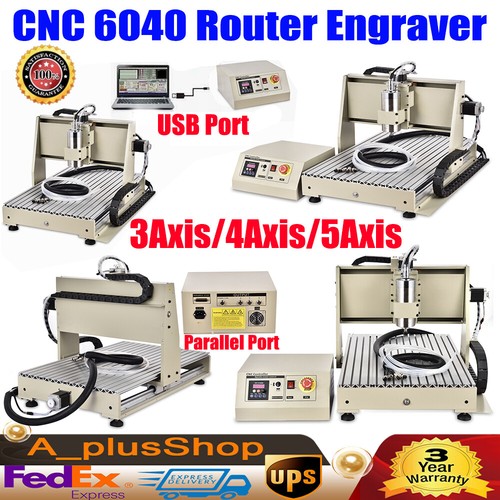 3/4 Axis CNC 6040 Router Engraver Milling Drill Machine 1500W USB ...
