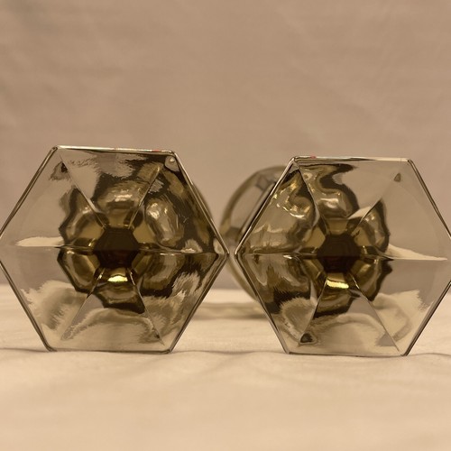 Vintage Fostoria VIRGINIA Brown Iced Tea Footed Glass Goblets Set Of 2 MCM - Picture 7 of 7