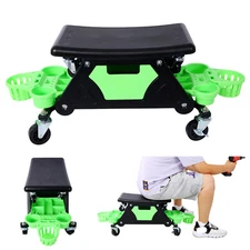 Rolling Shop Stool 300LBS Garage Stool Detailing Creeper Mechanic Roller Seat