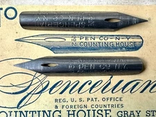 Two Vintage Spencerian Counting House No. 2 Antique Fine Point Dip Pen Nibs