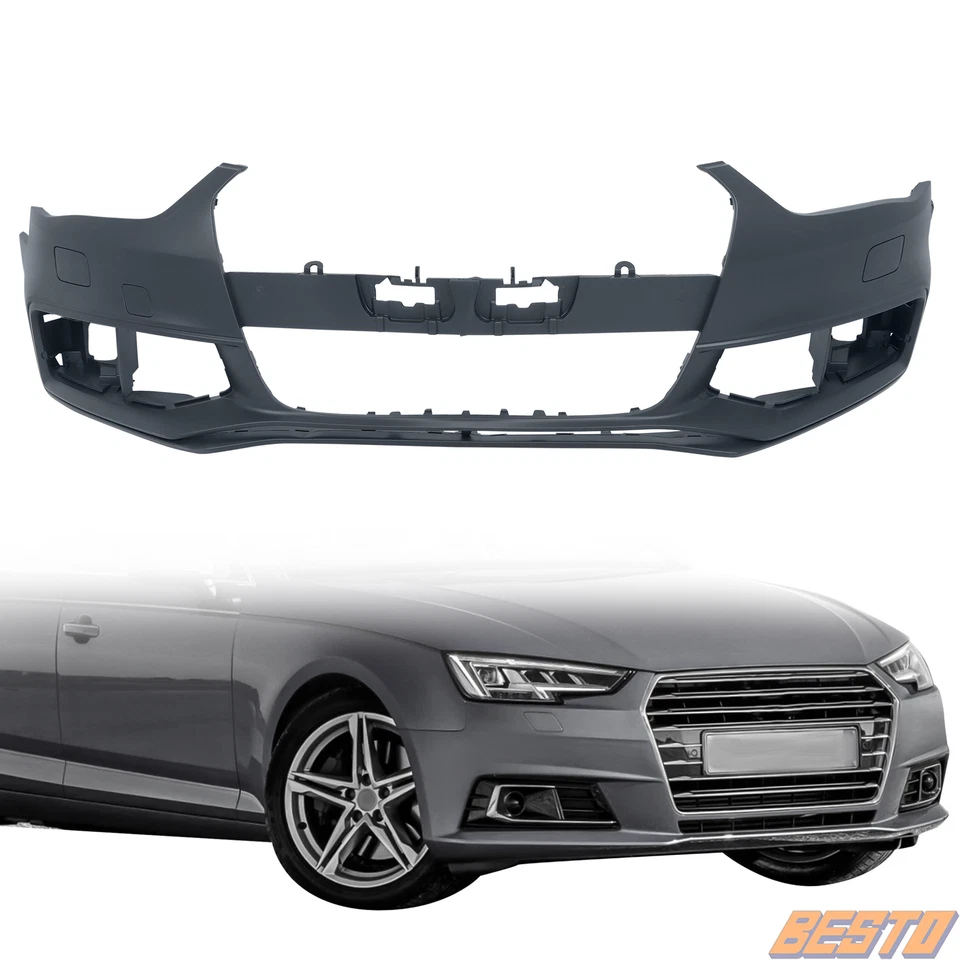 Black Plastic Front Bumper Cover For 2013 2014 2015 2016 Audi A4 S4 A4 Quattro - Изображение 4 из 4