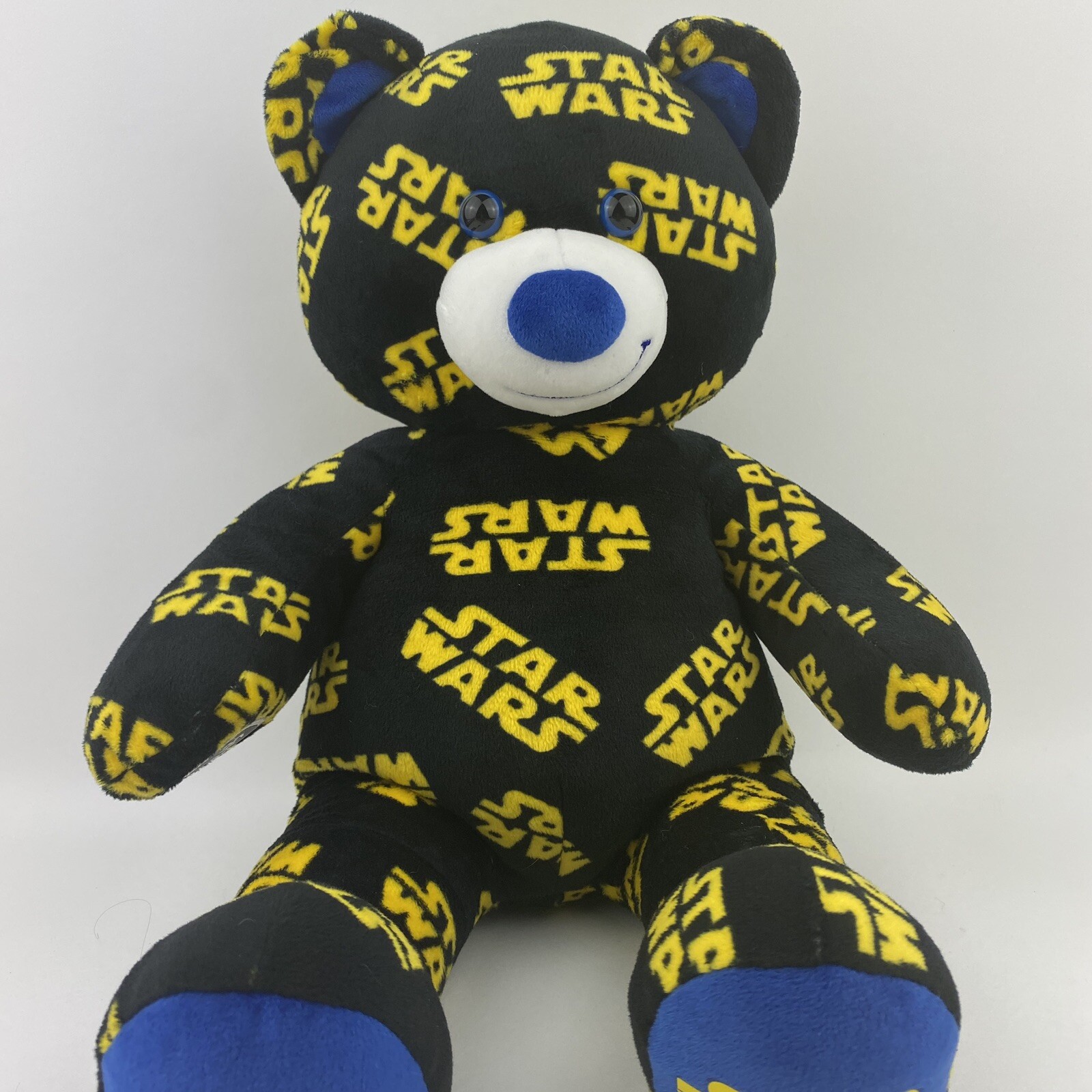 Star Wars 16-inch Stuffed Plush Black and Yellow Teddy Bear by Build-A-Bear with Music