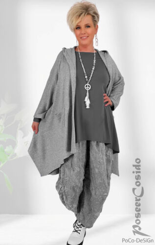 PoCo LAGENLOOK Strick Chasuble Jacke grau XL-XXL-XXXL 44 46 48 50 52 54 56 58 - Bild 3 von 10