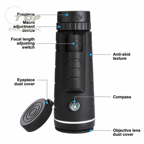 HD Monocular Starscope Phone Camera Zoom Lense 40X60 Tripod Holder Telescope New - Picture 9 of 12