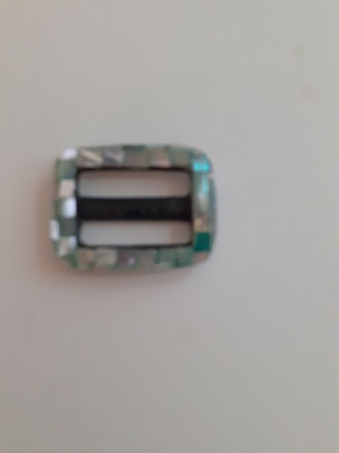 8 Rectangular Mother of Pearl Buckles Green Blocking 42 X 38mm - Picture 3 of 6