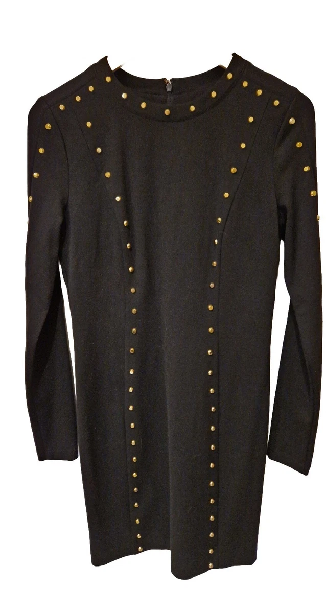 Michael kors black gold studded dress deals