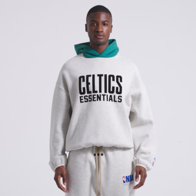 Boston Celtics Fear of God NBA x ESSENTIALS Pullover Hoodie Gray
