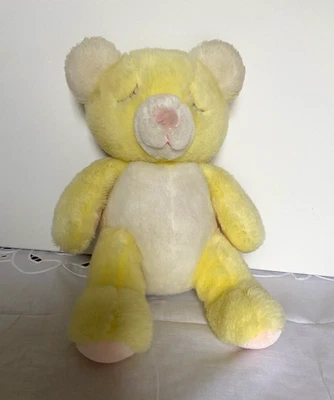 Graphics International Pastel Yellow Teddy Bear Plush Vintage 1985 RARE - Image 1 of 4