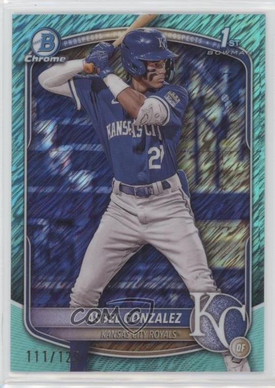 2025 Bowman Chrome Prospects Aqua Shimmer Refractor /125 Asbel Gonzalez #BCP-4