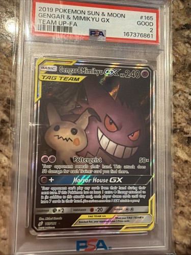 Gengar & Mimikyu-GX graded PSA 2 for sale on eBay