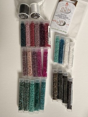 Miyuki Delica 11/0 Glass Cylinder Seed Beads Multicolor Tubes Matte AB