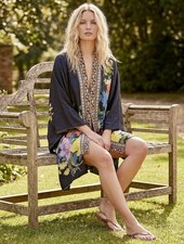 NEW Johnny Was L Large Kimono Duster REVERSIBLE Embroidered Floral Jacket Wrap