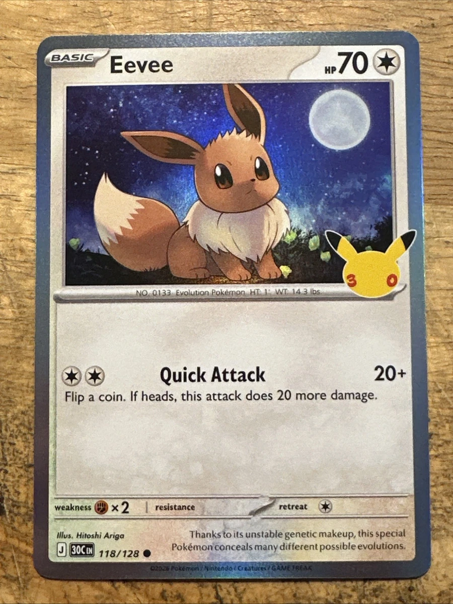 Eevee 118/128 Holo 30C EN 30th Anniversary NM/M Pokemon Card