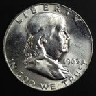 1963-D Franklin Half Dollar 90% Silver Uncirculated Brilliant Luster High Grade
