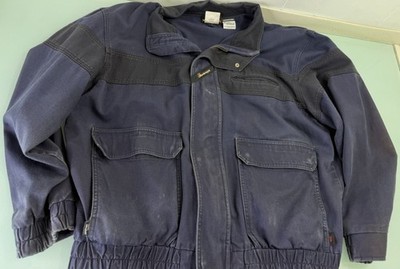 Workrite FR Jacket Mens Large L Bomber Flame Resistant Full Zip Workwear Blue