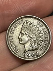 1902 Indian Head One Cent Penny- AU/Almost UNC Details, Nearly 4 Diamonds