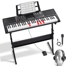 Clavier Piano Numérique, 61 Touches, Piano à Clavier Électrique Portable