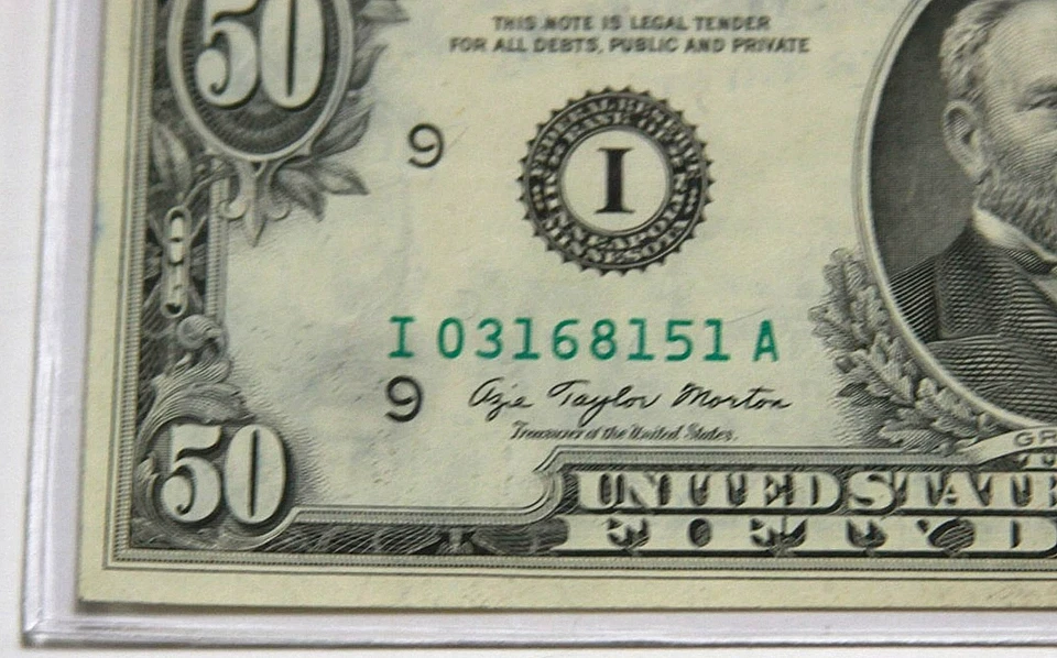 Vintage  1977 Fifty Dollar ($50) Federal Reserve Note Minneapolis XF - Image 2 of 3