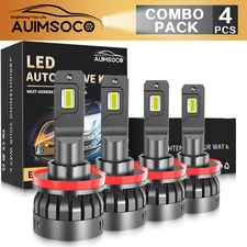 4x Canbus 6000K LED Headlight Hi/Lo for Silverado 1500 2500HD 3500HD 2022-2024