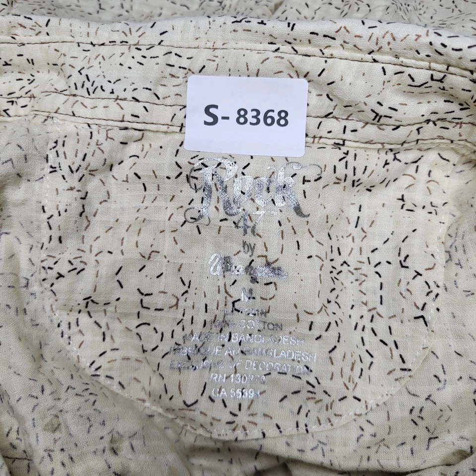 Camisa Vaquera Rock & Roll Mujer Abotonada M Beige Grunge Western Y2K Foto 2 de 4