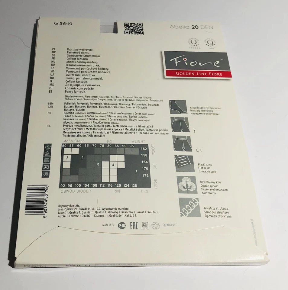 Medias Fiore ABELLA 20 Den Negro Patrón Metálico Microfibra G5649 Talla 4 Nuevas Foto 4 de 4