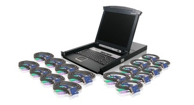 IOGEAR Rackmount 16-Port KVM Switch Console 17'' TFT LCD Active Matrix