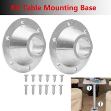 2 Pack RV Table Base Mount,Camper Aluminum Standard Silver - 2