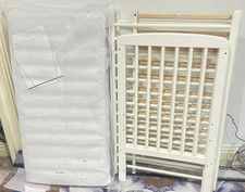 baby crib/cot bed and water repellent mattress, save sleep. White