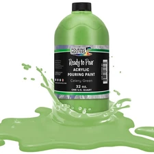 Pouring Masters Celery Green 32-Ounce (Quart) Water-Based Acrylic Pouring Paint