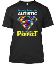 God Says Im Perfect Autism Awareness Premium T-Shirt Made in USA Size S to 5XL