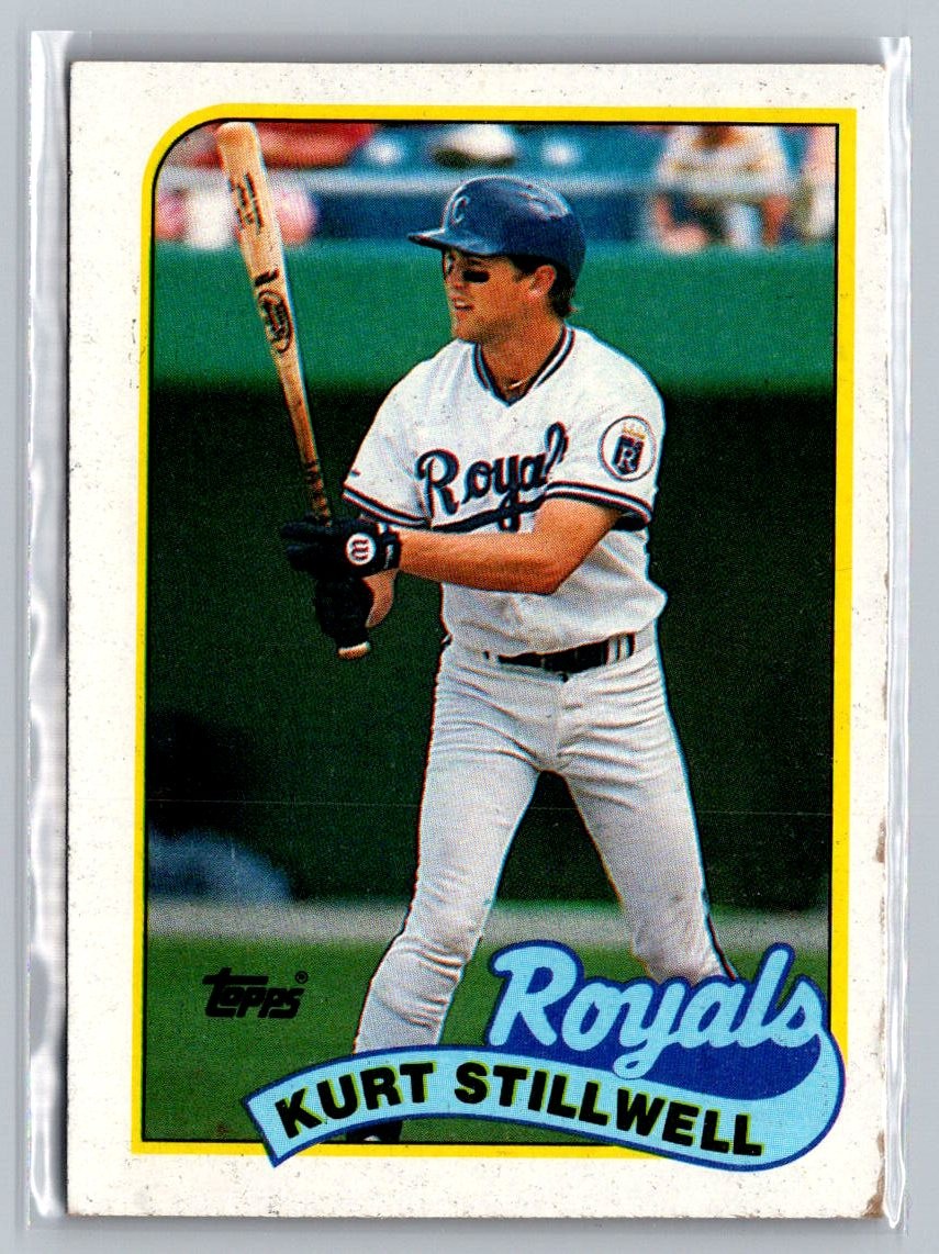 1989 Topps #596b Kurt Stillwell Yellow overprint on name on front