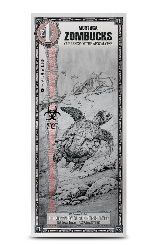 2027 1 ZOMBUCKS WORLD ~ MORTUGA SILVER NOTE 1/1000 OZ | eBay