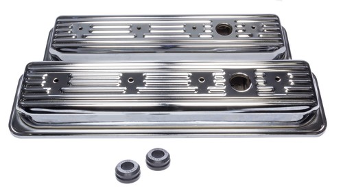 Edelbrock 4446, 2 Pack Chrome Steel Sbc Signature Series Valve Cove Set - Chrome - Bild 3 von 10