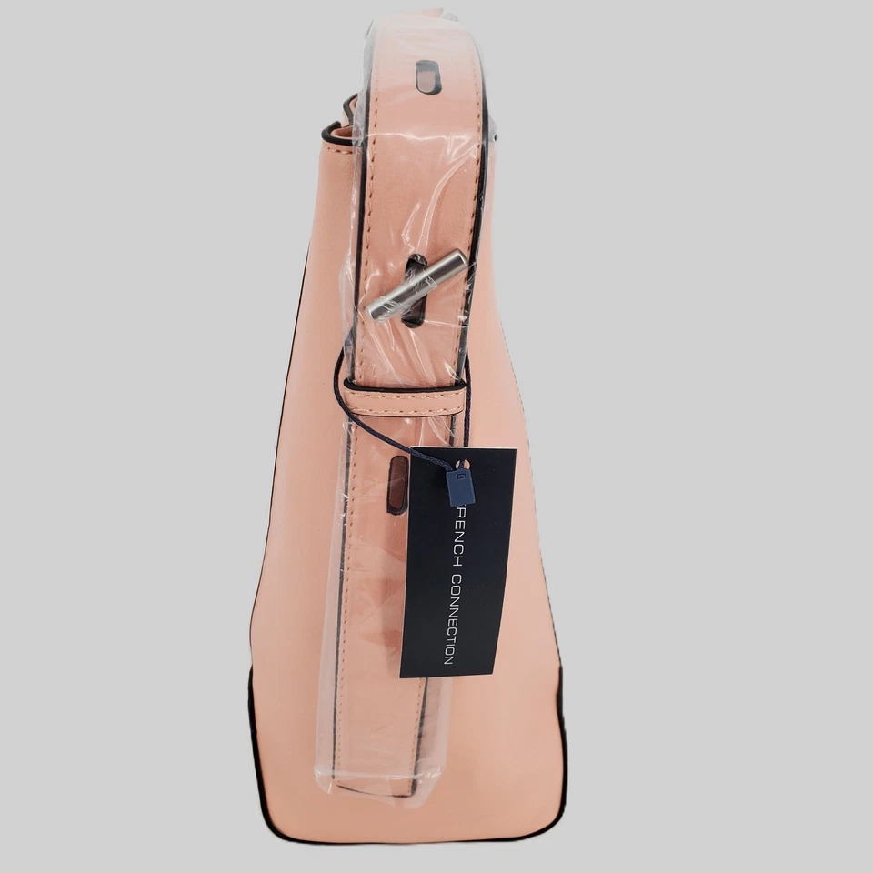 Bolso de hombro French Connection Olympia Bucket cuero sintético melocotón suave Foto 4 de 4