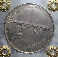 Regno  - Vittorio Emanuele III - 20 Lire Elmetto 1928 RARA Periziata qSPL / SPL