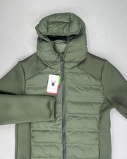 Spyder Mens Full Zip Puffer Softshell Jacket Olive Green OMSP327 Sz M - 169