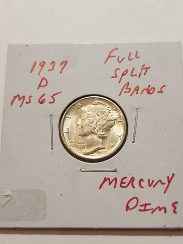 1937 D Mercury Dime UNC++++ Full Split Bands Rare