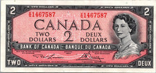 Canada 2 Dollars 1954 BC-38d AU