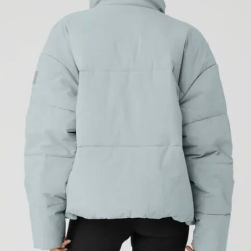 ALO Yoga Limited Edition Cosmic Grey Stretch Woven Street Puffer Jacket Size XL - Bild 3 von 8