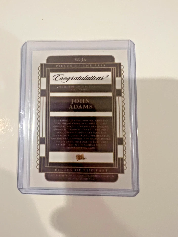 JOHN ADAMS Pieces of the Past Relic 2025 #SR-JA - Image 2 of 2