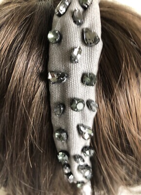 EUC Lele Sadoughi black CANVAS headband with jewels Amazon.com: Lele Sadoughi Women main image 3