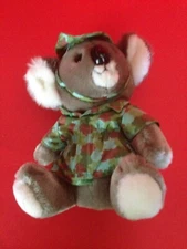 Plush Grey & White Australian Koala Bear Dressed in Camo Safari Gear