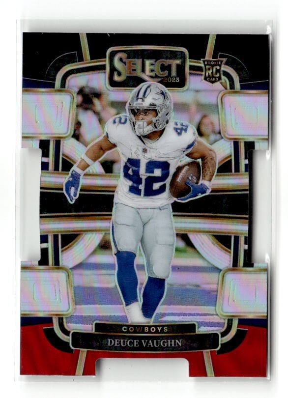 2023 Panini Select - Black Red Die-Cut Prizm #28 Deuce Vaughn (RC)