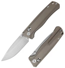 CMB Made Knives Braveman Folding Knife 3.5" S35VN Steel Blade Titanium Handle