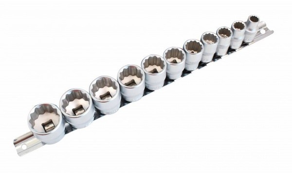 Stecknuss SteckschlüSsel 11Tlg. Satz 12-Kant Vielzahn Tief 3/8” Nuss NüSse Zoll-image